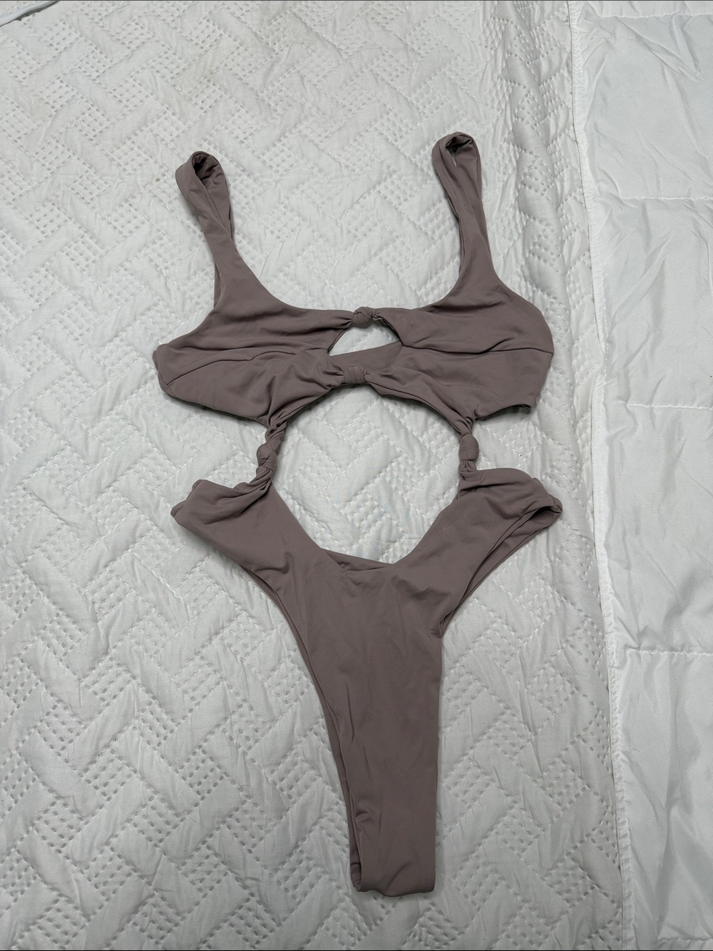 Riot Swim Taupe Cutout One-Piece Swimsuit
